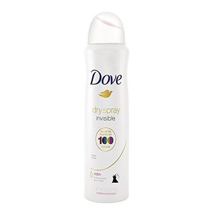 Dove Antiperspirant Dry Spray - Invisible - Clear Finish - 3.8 oz (107 g) Per Can - Pack of 3