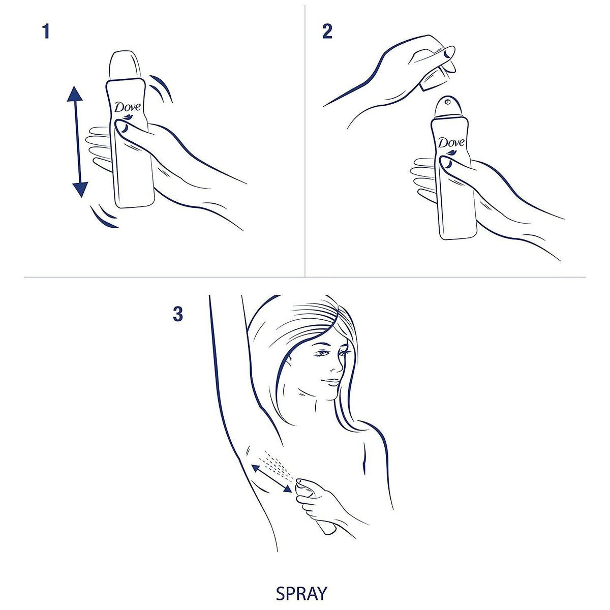 Dove Antiperspirant Dry Spray - Invisible - Clear Finish - 3.8 oz (107 g) Per Can - Pack of 3 - görsel 11
