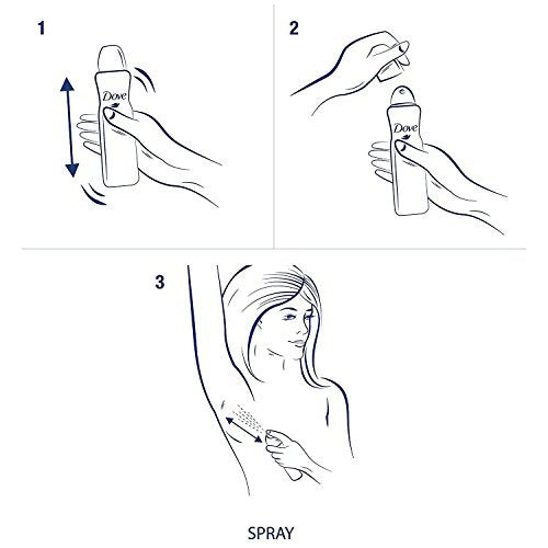 Dove Antiperspirant Dry Spray - Invisible - Clear Finish - 3.8 oz (107 g) Per Can - Pack of 3 - görsel 12