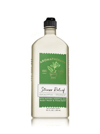 Bath & Body Works Aromatherapy Stress Relief Body Wash & Foam Bath 10oz & Body Cream 8oz Bundle - Eucalyptus & Spearmint Avelisse