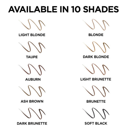 L'Oreal Paris Brow Stylist Definer Waterproof Eyebrow Pencil - Ultra-Fine Mechanical Pencil for Natural-Looking Brows - Brunette (Pack of 2) Avelisse