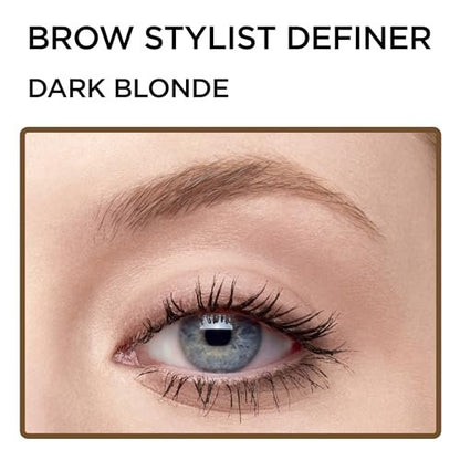 L'Oreal Paris Brow Stylist Definer Waterproof Eyebrow Pencil - Ultra-Fine Mechanical Pencil, Dark Blonde, 0.003 oz (Pack of 2)