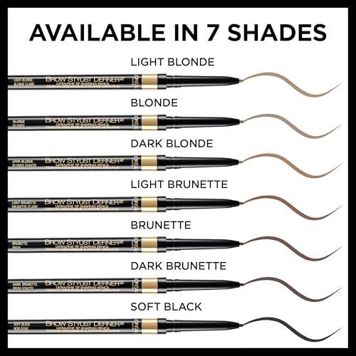 L'Oreal Paris Brow Stylist Definer Waterproof Eyebrow Pencil - Ultra-Fine Mechanical Pencil, Dark Blonde, 0.003 oz (Pack of 2) - görsel 13