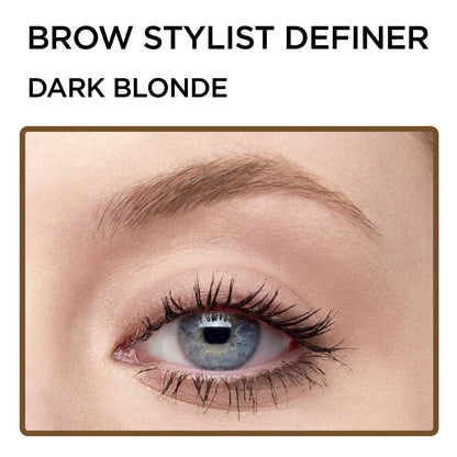 L'Oreal Paris Brow Stylist Definer Waterproof Eyebrow Pencil - Ultra-Fine Mechanical Pencil, Dark Blonde, 0.003 oz (Pack of 2)