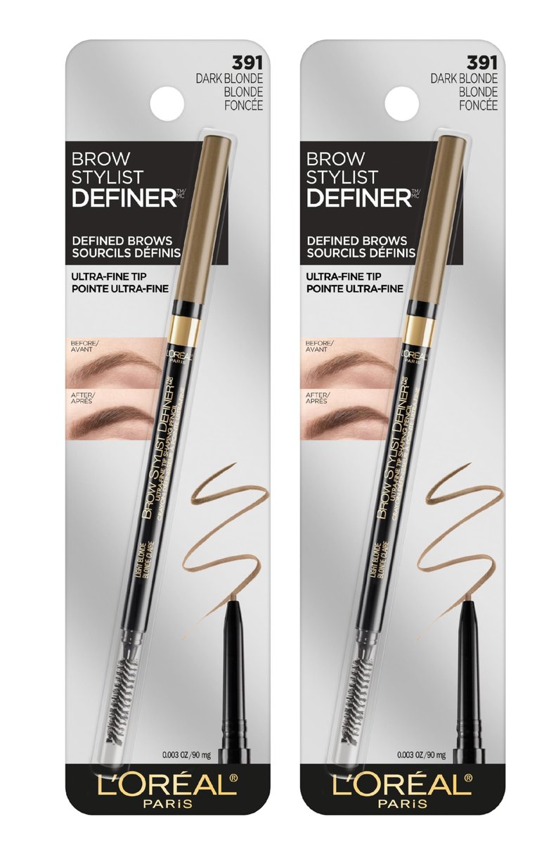 L'Oreal Paris Brow Stylist Definer Waterproof Eyebrow Pencil - Ultra-Fine Mechanical Pencil, Dark Blonde, 0.003 oz (Pack of 2) - görsel 4