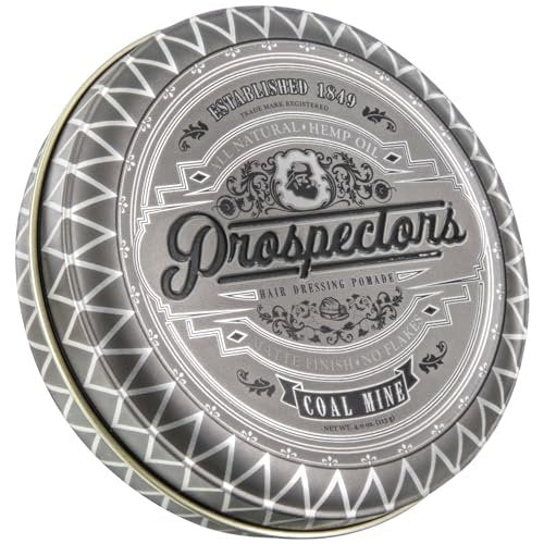 Prospectors Pomade Coal Mine Pomade For Men - 4 oz - Strong Hold & High Shine Avelisse