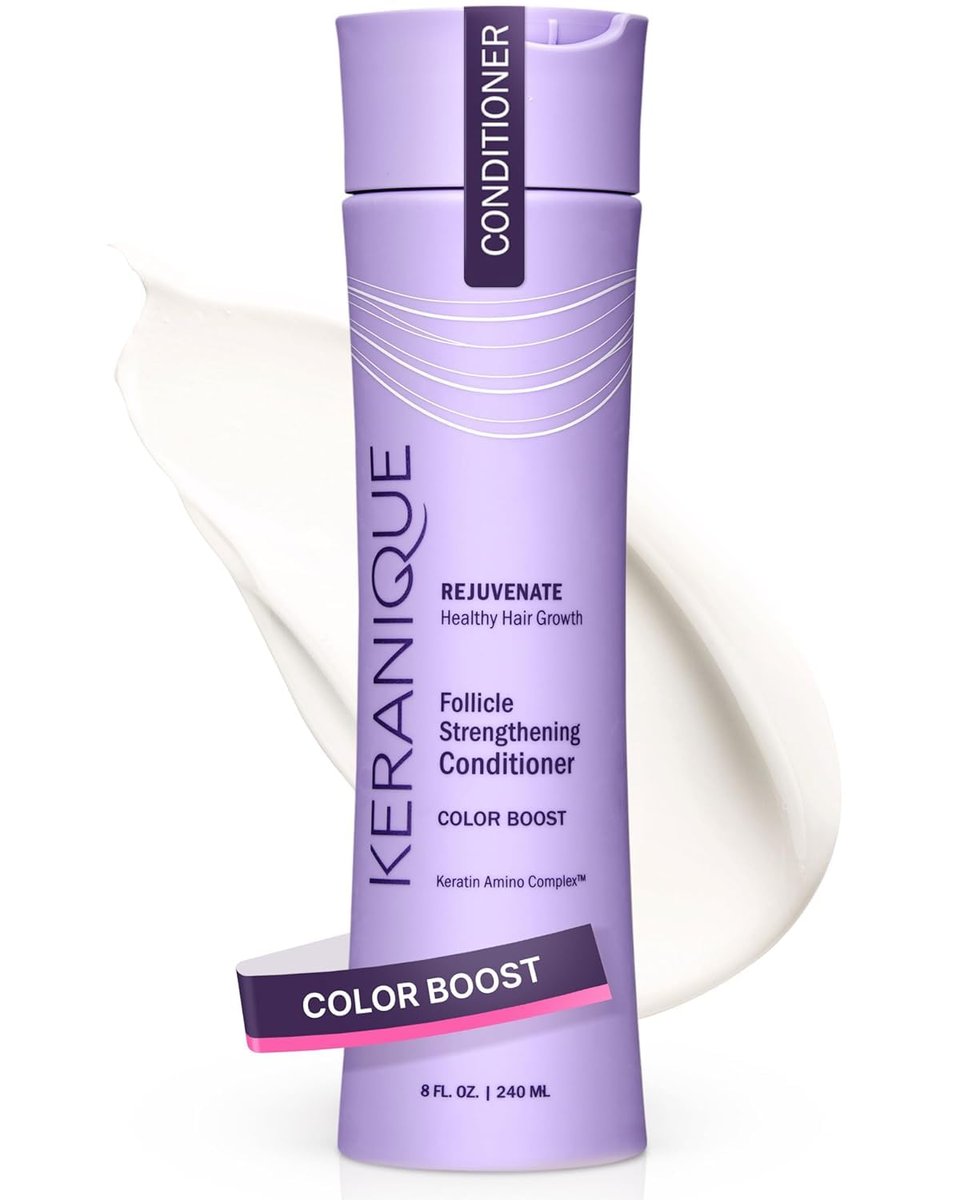 Keranique Conditioner for Colored Hair - Sulfate Free, UV Protection, Moisturizing Conditioner for Color Treated, Thinning, Fine Hair - 8 Fl Oz - görsel 1