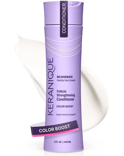 Keranique Conditioner for Colored Hair - Sulfate Free, UV Protection, Moisturizing Conditioner for Color Treated, Thinning, Fine Hair - 8 Fl Oz