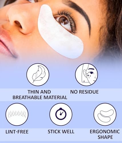 STACY LASH 100 Pairs Under Eye Gel Pads for Eyelash Extensions – Lint-Free Hydrogel Patches with Vitamin C & Aloe Vera, Skin Moisturizing Eye Pads (White, 100 Pairs) - görsel 6