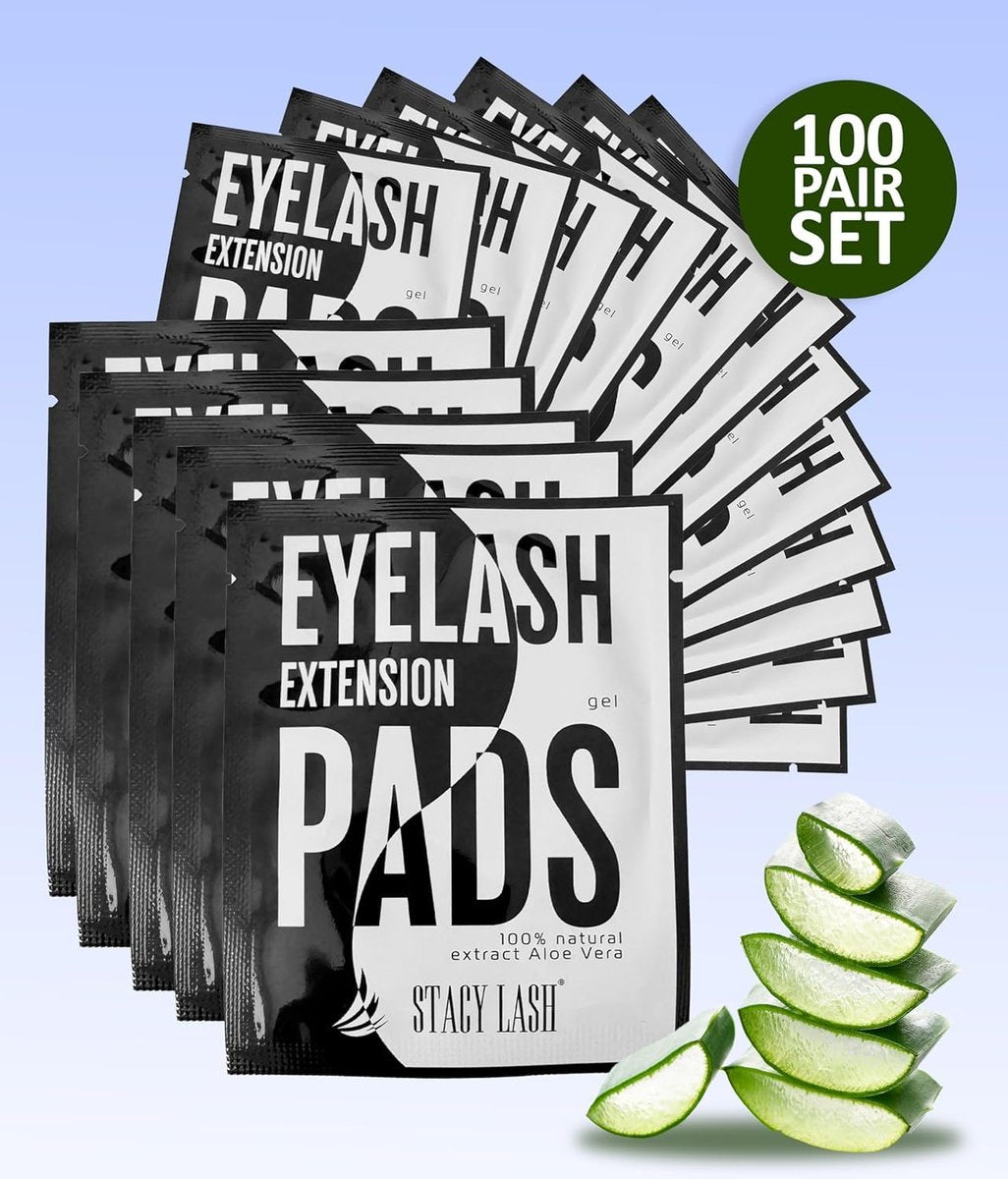 STACY LASH 100 Pairs Under Eye Gel Pads for Eyelash Extensions – Lint-Free Hydrogel Patches with Vitamin C & Aloe Vera, Skin Moisturizing Eye Pads (White, 100 Pairs) - görsel 7