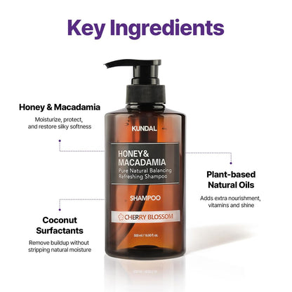 Kundal Pink Grapefruit Sulfate Free Moisturizing Shampoo with Argan Oil for Dry Damaged Hair - 16.9 Fl Oz