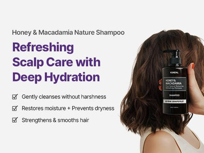 Kundal Pink Grapefruit Sulfate Free Moisturizing Shampoo with Argan Oil for Dry Damaged Hair - 16.9 Fl Oz