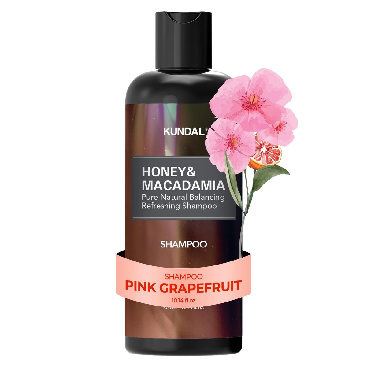 Kundal Pink Grapefruit Sulfate Free Moisturizing Shampoo with Argan Oil for Dry Damaged Hair - 16.9 Fl Oz - görsel 1