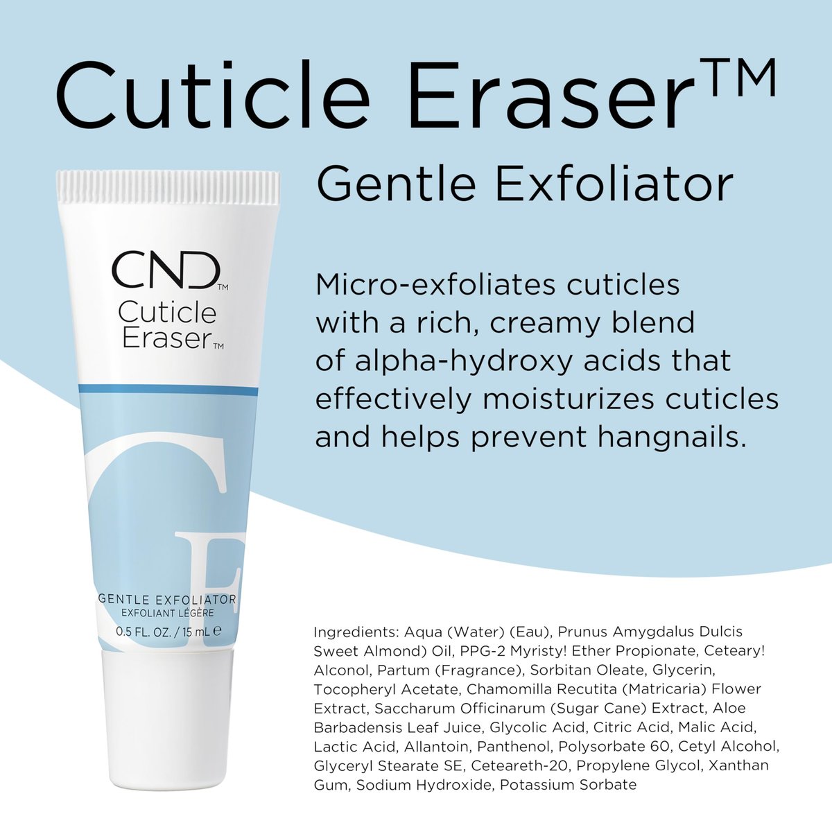 CND Cuticle Eraser Gentle Exfoliator - 0.5 fl oz | Professional Nail Care Avelisse