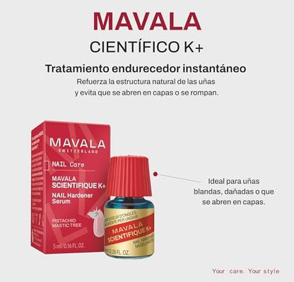 MAVALA Scientifique K+ Keratin Hardener Strengthener - Protect Nails, Avoid Breaking and Splitting - Supports Natural Keratinization - Multi-color, 0.16 Fl Oz Avelisse