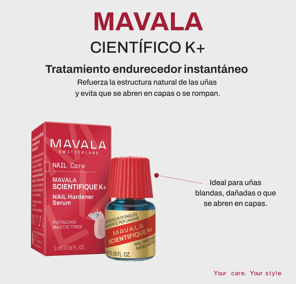 MAVALA Scientifique K+ Keratin Hardener Strengthener - Protect Nails, Avoid Breaking and Splitting - Supports Natural Keratinization - Multi-color, 0.16 Fl Oz Avelisse