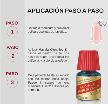 MAVALA Scientifique K+ Keratin Hardener Strengthener - Protect Nails, Avoid Breaking and Splitting - Supports Natural Keratinization - Multi-color, 0.16 Fl Oz Avelisse