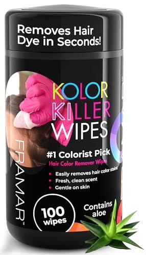Framar Kolor Killer Wipes – Hair Dye Remover for Skin, Gentle Color Remover, 100 Wipes Dispenser - görsel 2