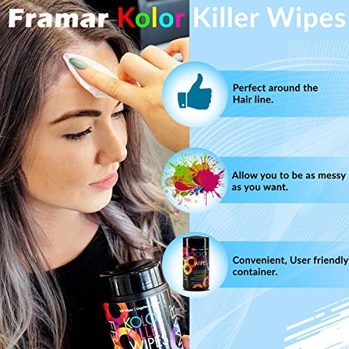 Framar Kolor Killer Wipes – Hair Dye Remover for Skin, Gentle Color Remover, 100 Wipes Dispenser - görsel 8