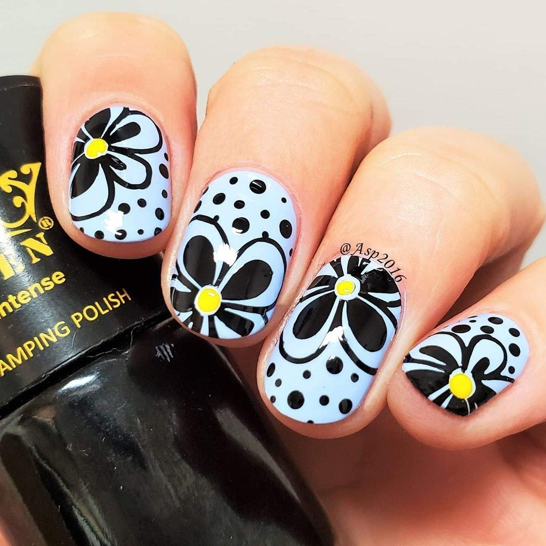 PUEEN MUST HAVE Stamping Polish Collection Set - 5-Free Black & White Nail Lacquer (0.41 oz Each) - görsel 9