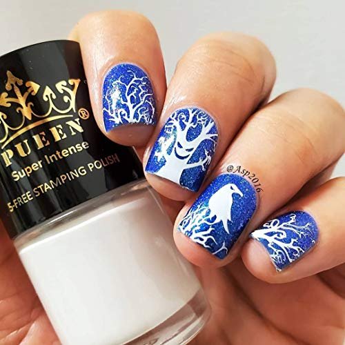 PUEEN MUST HAVE Stamping Polish Collection Set - 5-Free Black & White Nail Lacquer (0.41 oz Each) - görsel 4
