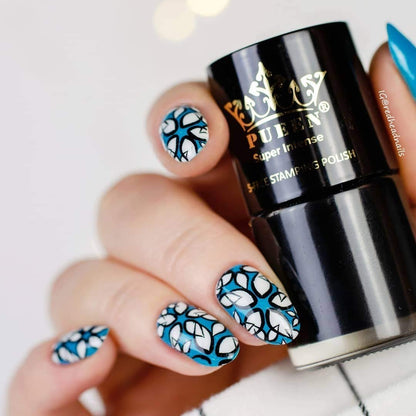 PUEEN MUST HAVE Stamping Polish Collection Set - 5-Free Black & White Nail Lacquer (0.41 oz Each)