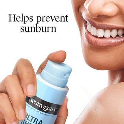 Neutrogena Ultra Sheer Sunscreen Spray SPF 30 Body Mist, Lightweight Non-Greasy Broad Spectrum UVA/UVB Protection, Oil-Free & Non-Comedogenic Water Resistant Spray Sunscreen (80 min), Pack of 3, 5 oz Avelisse