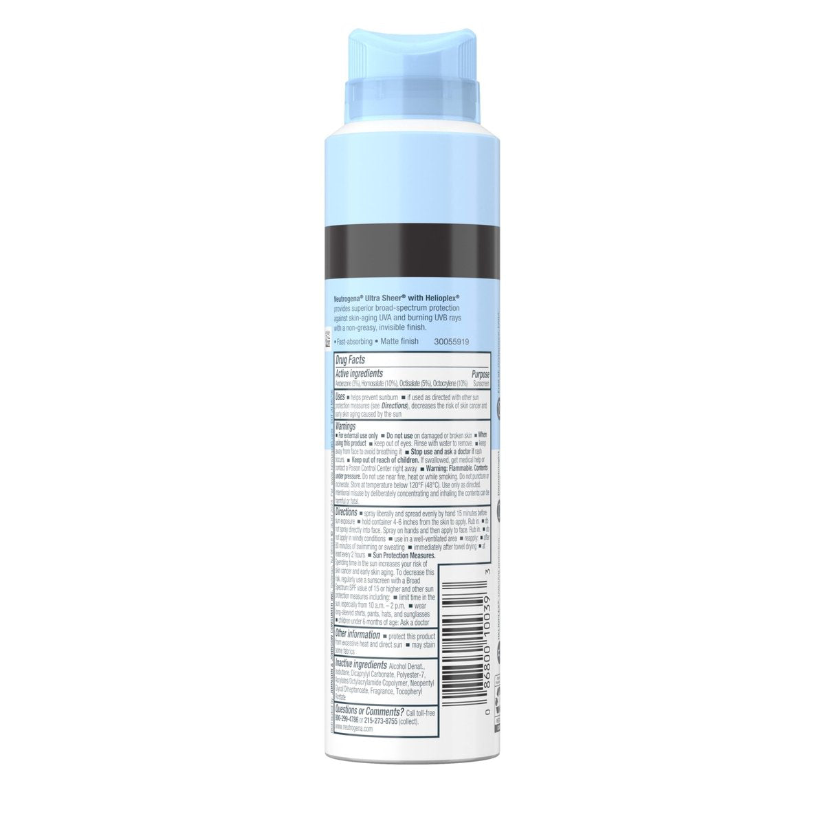 Neutrogena Ultra Sheer Sunscreen Spray SPF 45 Body Mist, Pack of 3, 5 oz Each - Lightweight, Non-Greasy, Broad Spectrum UVA/UVB Protection, Oil-Free & Non-Comedogenic, Water Resistant (80 min) Avelisse
