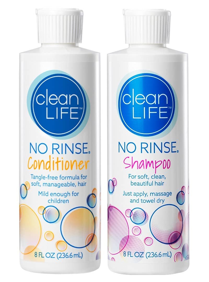 No-Rinse Shampoo and Conditioner Bundle – 8 fl oz Each – Fresh, Clean, Odor-Free Hair Without Water Avelisse