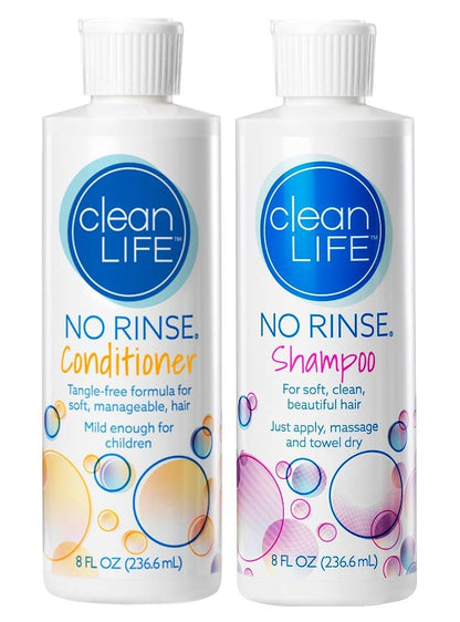 No-Rinse Shampoo and Conditioner Bundle – 8 fl oz Each – Fresh, Clean, Odor-Free Hair Without Water Avelisse
