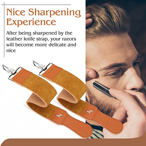 Premium Leather Straight Razor Strop – Barber Razor Sharpening Strap for Honing & Polishing Avelisse