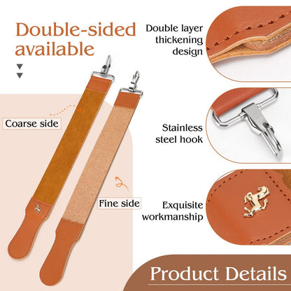 Premium Leather Straight Razor Strop – Barber Razor Sharpening Strap for Honing & Polishing Avelisse