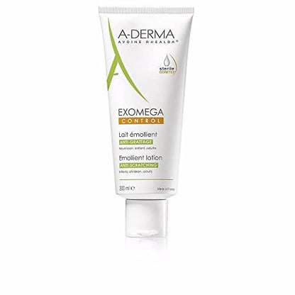 A-Derma Exomega Control Emollient Lotion – 200ml (6.7 Fl Oz) Soothing Moisturizer for Eczema-Prone Skin
