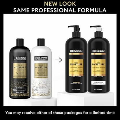 TRESemmé Rich Moisture Shampoo and Conditioner Set for Dry Hair - 28 oz Each, Infused with Vitamin E and Biotin Avelisse