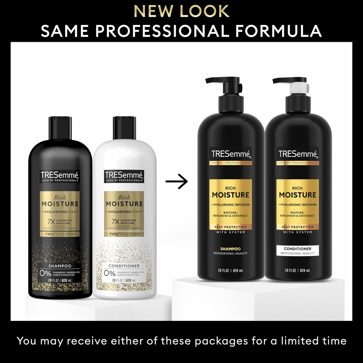 TRESemmé Rich Moisture Shampoo and Conditioner Set for Dry Hair - 28 oz Each, Infused with Vitamin E and Biotin Avelisse