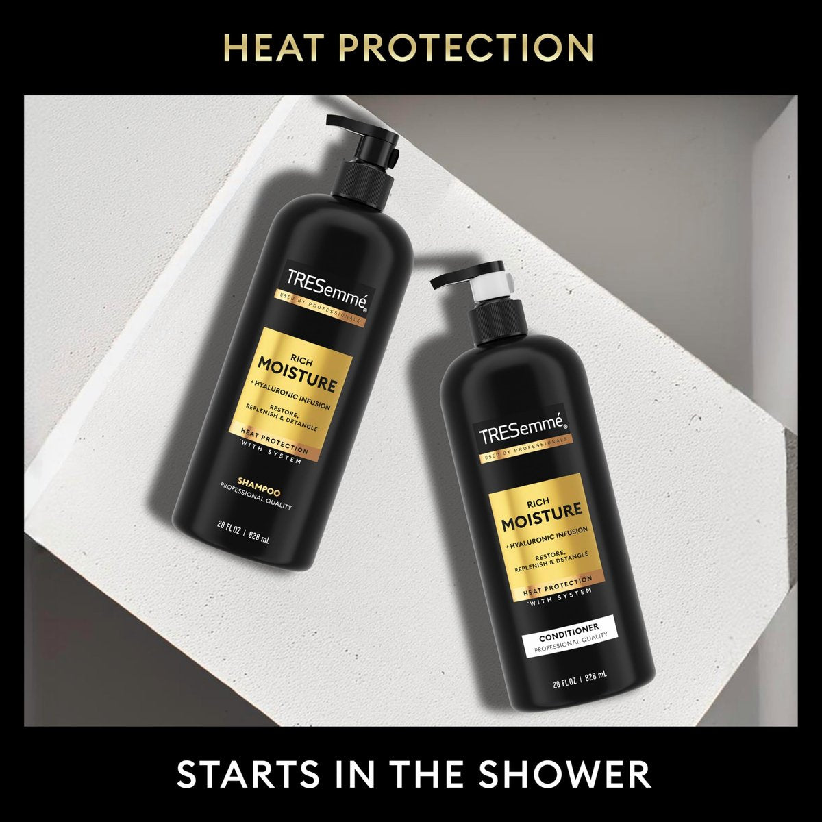 TRESemmé Rich Moisture Shampoo and Conditioner Set for Dry Hair - 28 oz Each, Infused with Vitamin E and Biotin Avelisse