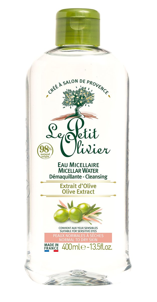 Le Petit Olivier Cleansing Micellar Water with Olive Extract - 13.5 oz Gentle Makeup Remover for All Skin Types - görsel 1