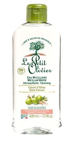 Le Petit Olivier Cleansing Micellar Water with Olive Extract - 13.5 oz Gentle Makeup Remover for All Skin Types