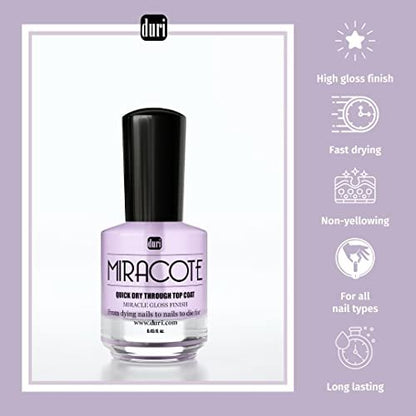 duri Rejuvacote 1 Original Maximum Strength Nail Growth System with Miracote Quick Dry Top Coat - Clear, 0.9 Fl Oz Avelisse