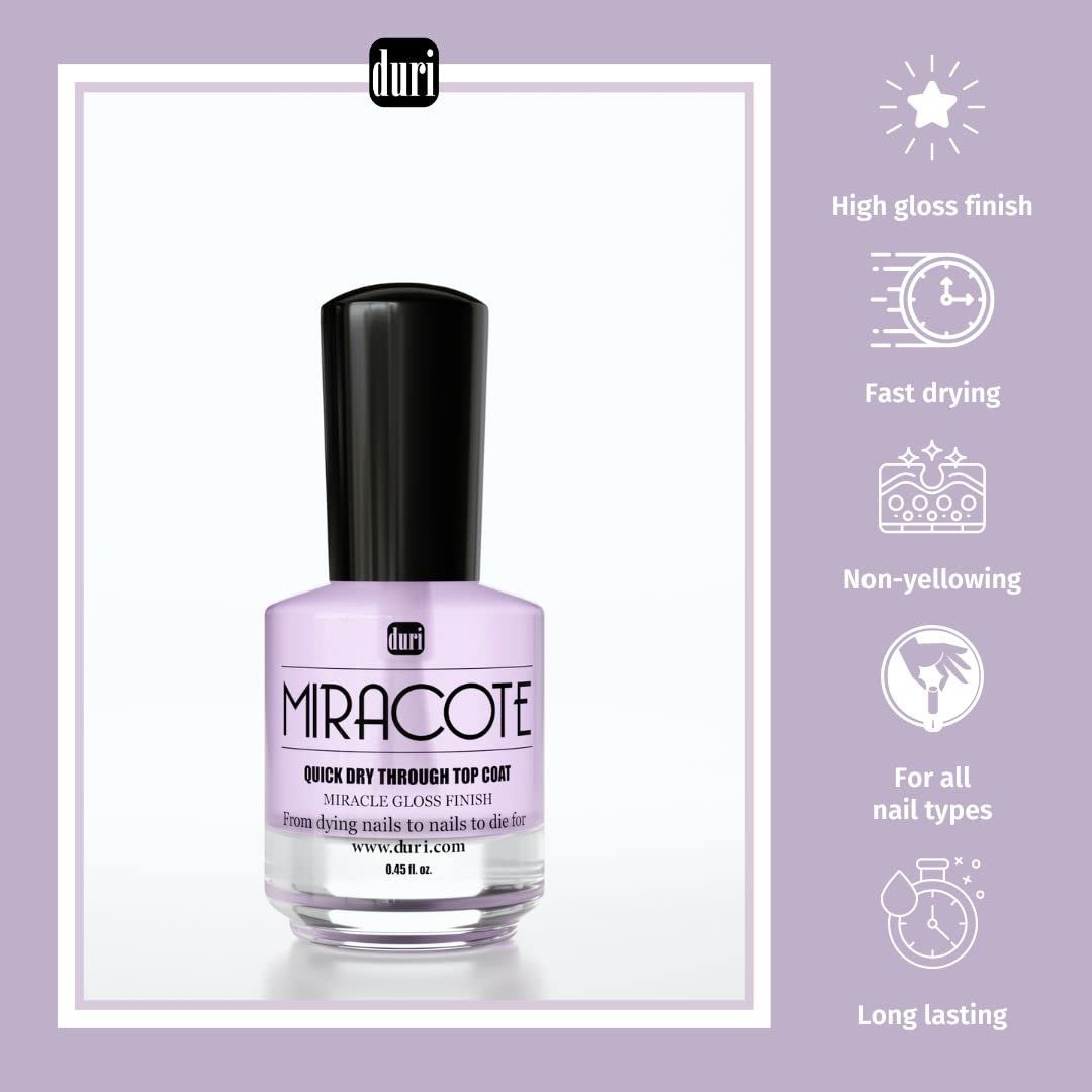 duri Rejuvacote 1 Original Maximum Strength Nail Growth System with Miracote Quick Dry Top Coat - Clear, 0.9 Fl Oz Avelisse