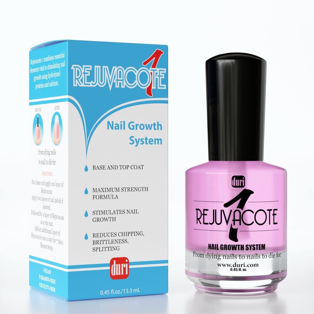 duri Rejuvacote 1 Original Maximum Strength Nail Growth System with Miracote Quick Dry Top Coat - Clear, 0.9 Fl Oz Avelisse