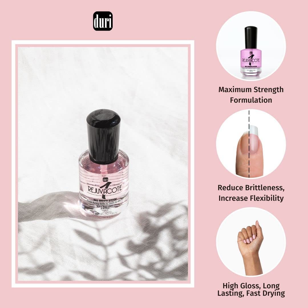 duri Rejuvacote 1 Original Maximum Strength Nail Growth System with Miracote Quick Dry Top Coat - Clear, 0.9 Fl Oz Avelisse