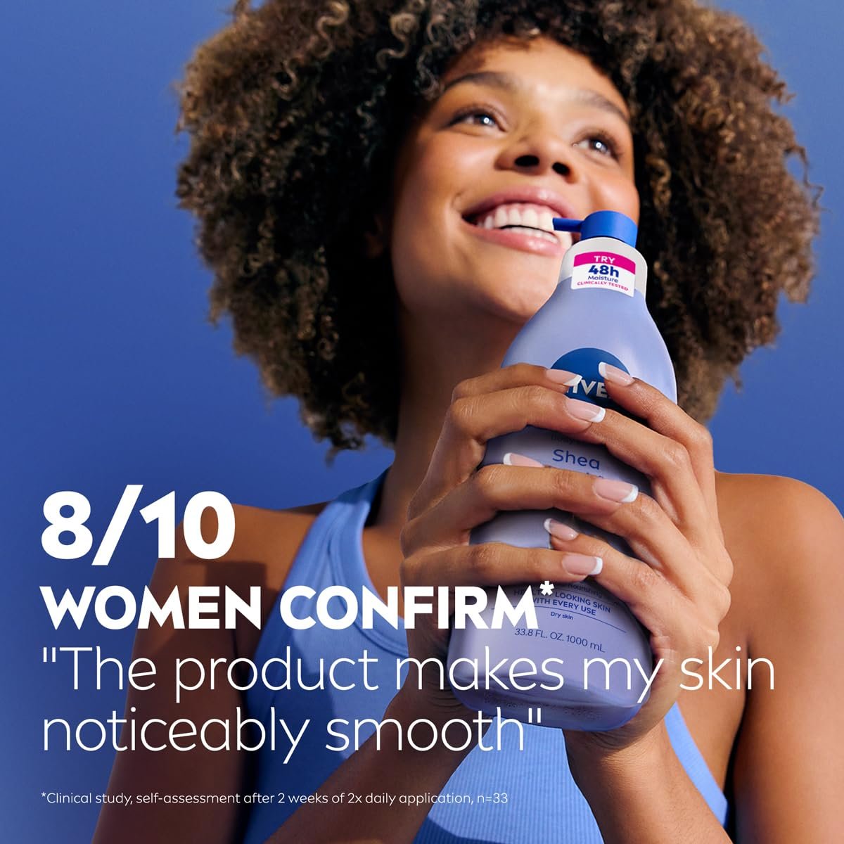 NIVEA Shea Nourish Body Lotion for Dry Skin – 33.8 Fl Oz Pump Bottle with Hyaluronic Acid & Shea Butter Avelisse