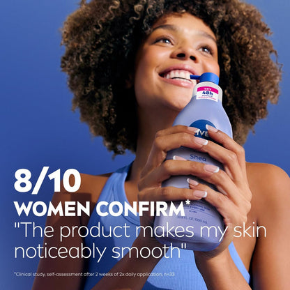 NIVEA Shea Nourish Body Lotion for Dry Skin – 33.8 Fl Oz Pump Bottle with Hyaluronic Acid & Shea Butter Avelisse