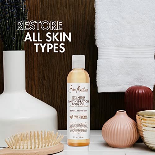 SheaMoisture Daily Hydration Body Oil with Virgin Coconut Oil for Dry Skin - Paraben Free, 8 oz Avelisse