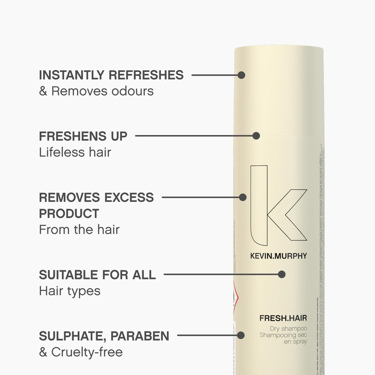 KEVIN.MURPHY FRESH.HAIR Dry Shampoo Spray – Sulphate-Free, All Hair Types, 3.4 oz - görsel 8