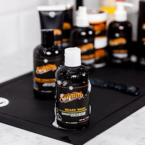 Suavecito Beard Wash & Conditioner Set – Cleansing & Conditioning Beard Kit for Men (8 oz Each) – Black Avelisse
