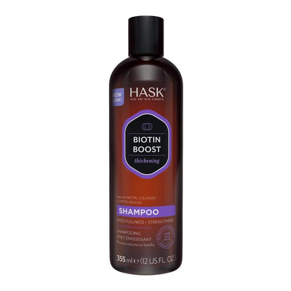HASK Biotin Boost Thickening Shampoo – Volumizing & Strengthening Formula for Fine, Thin Hair – 12 Fl Oz