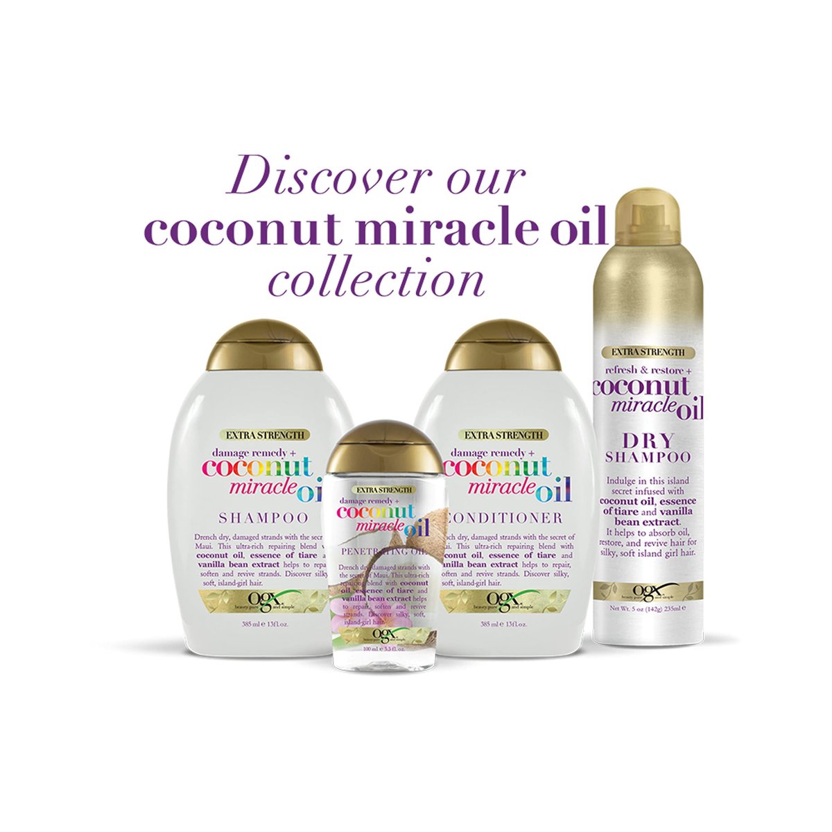 OGX Extra Strength Refresh + Restore Dry Shampoo with Coconut Miracle Oil, 5 oz Avelisse