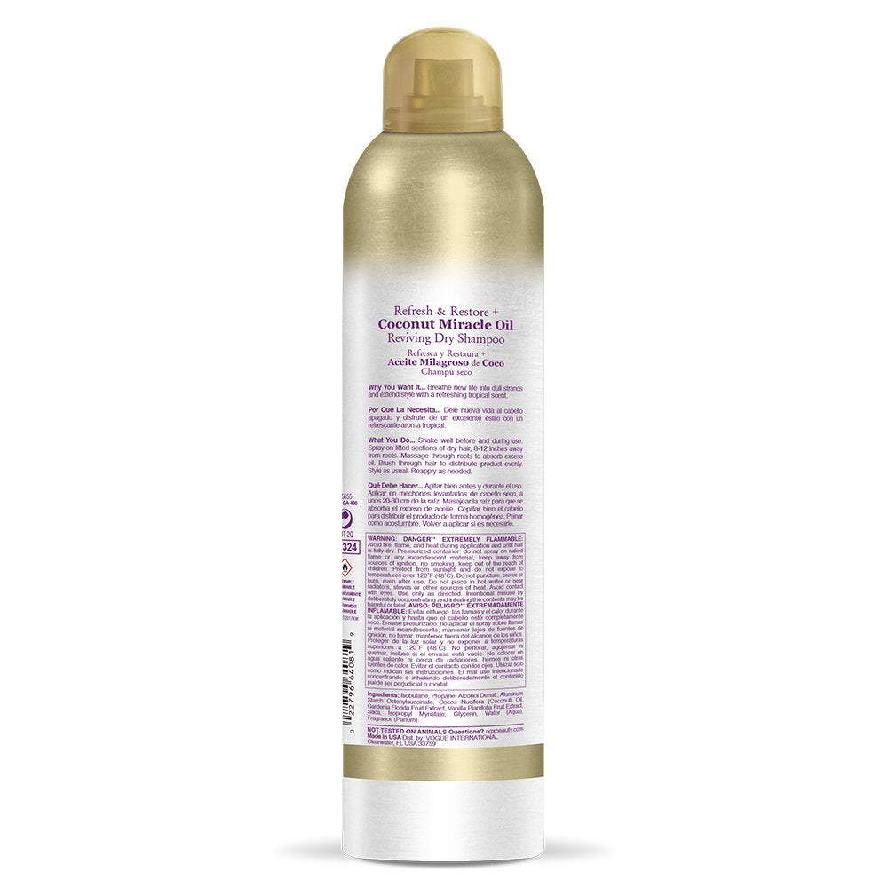OGX Extra Strength Refresh + Restore Dry Shampoo with Coconut Miracle Oil, 5 oz Avelisse